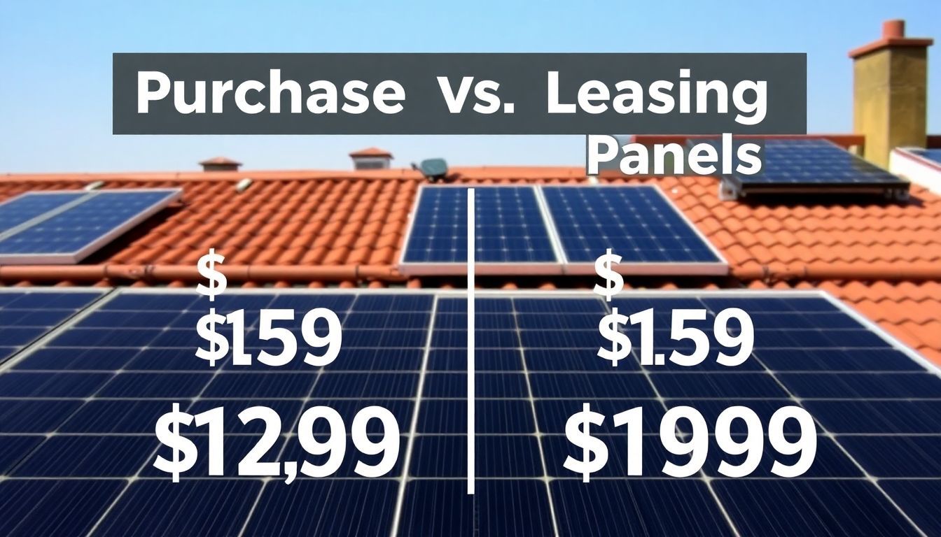 Comparaison entre l'achat et la location de panneaux solaires sur un toit.