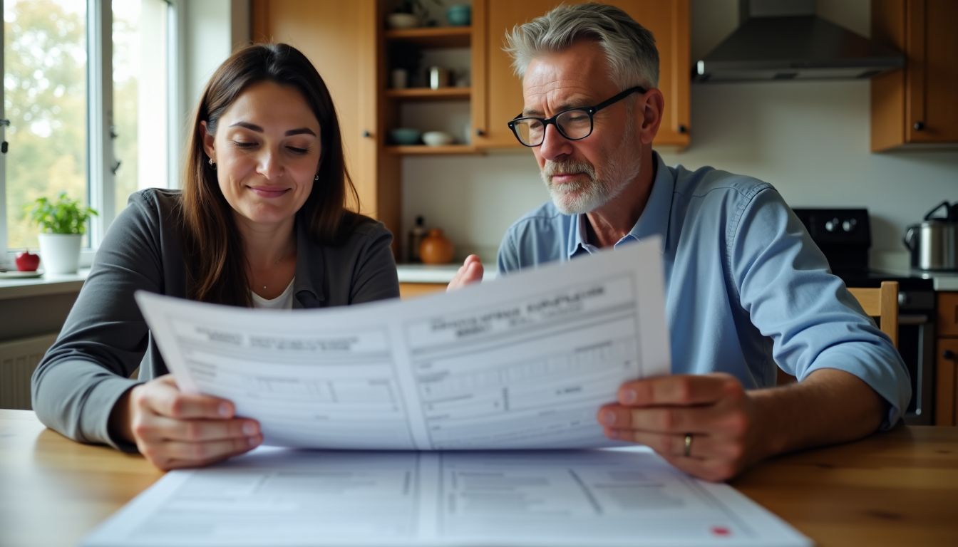 Un couple examine les coûts initiaux et les économies à long terme des panneaux solaires.