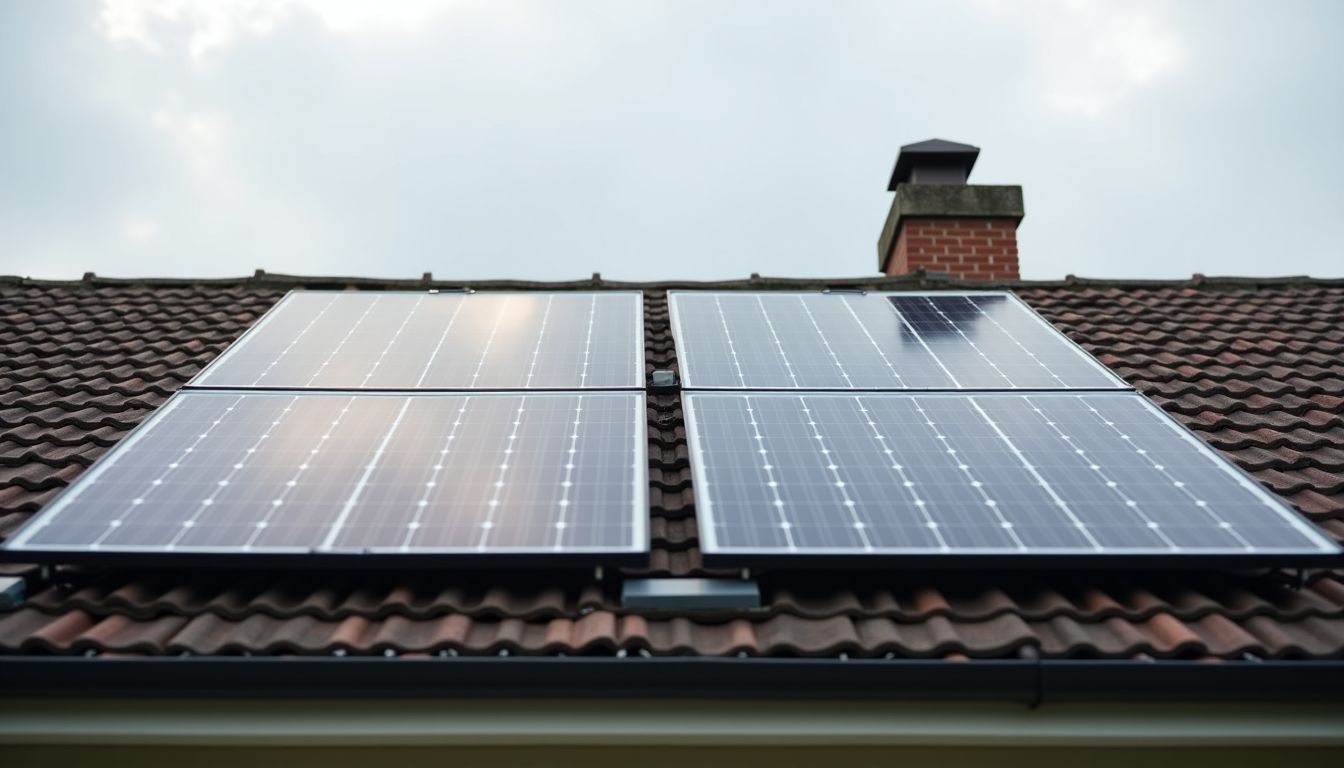 Installation de panneaux solaires sur le toit, montrant la technologie monocristalline et polycristalline.