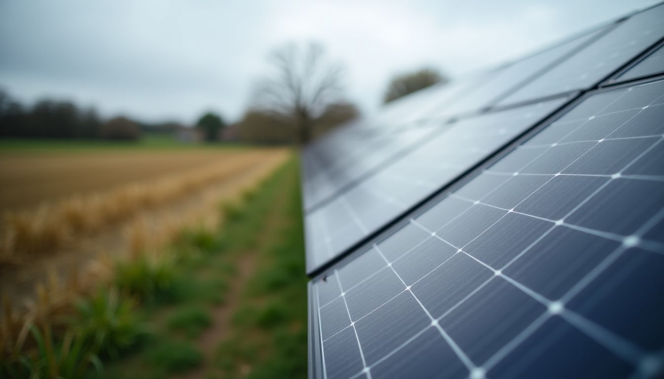 Installation de panneaux solaires dans la campagne française.