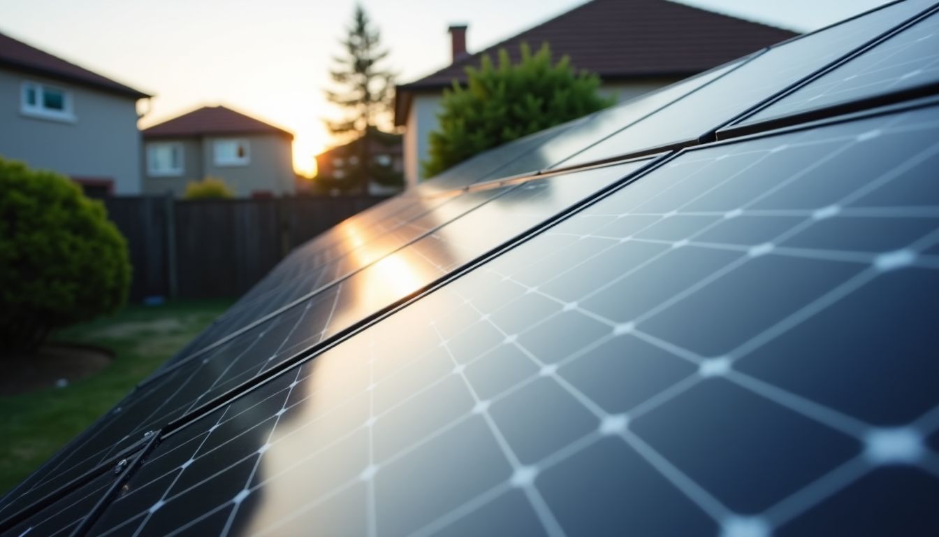 A close-up of mixed monocrystalline and polycrystalline solar panel installation.